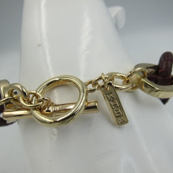 White House Black Market Leather Link Bracelet Luxury NEW - Picture 6 of 6